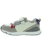 Gray leather wide sneakers for boys