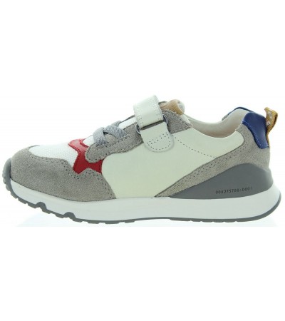 Gray leather wide sneakers for boys