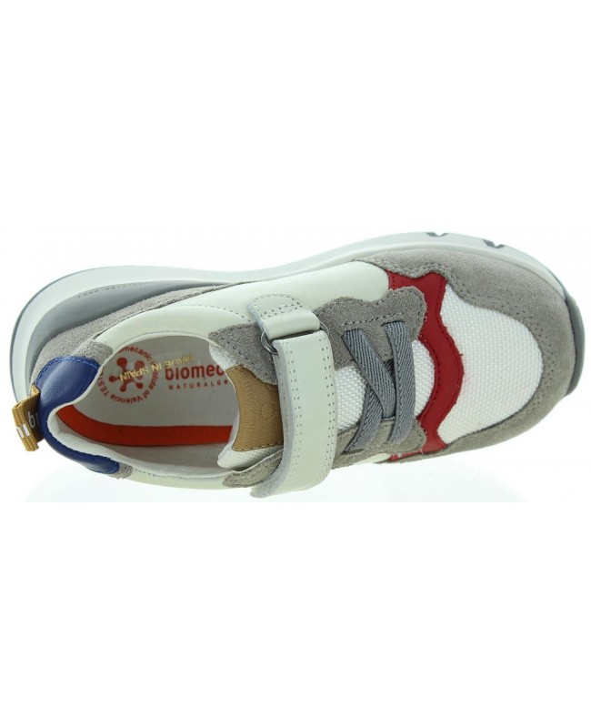 Gray leather wide sneakers for boys