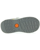 Gray leather wide sneakers for boys