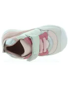 Beige rose leather ankle sneakers for kids