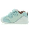 Soft leather mint color baby walking sneakers 
