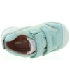 Soft leather mint color baby walking sneakers 