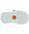 Soft leather mint color baby walking sneakers 