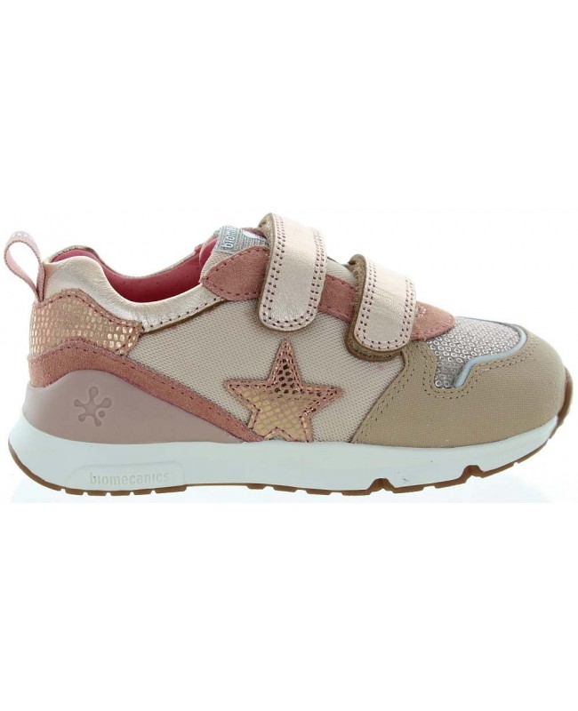 Sneakers with arches in beige leather 