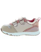Designer girls sneakers with arches in beige leather