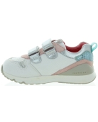 Flexible soled sneakers for child in silver leather
