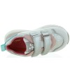 Flexible soled sneakers for child in silver leather