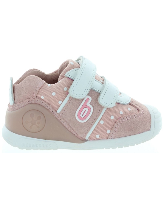 Pink leather sneakers for baby girl 