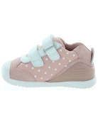 Pink leather sneakers for baby girl 