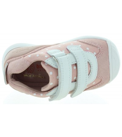 Baby girl sneakers in pink leather for summer 
