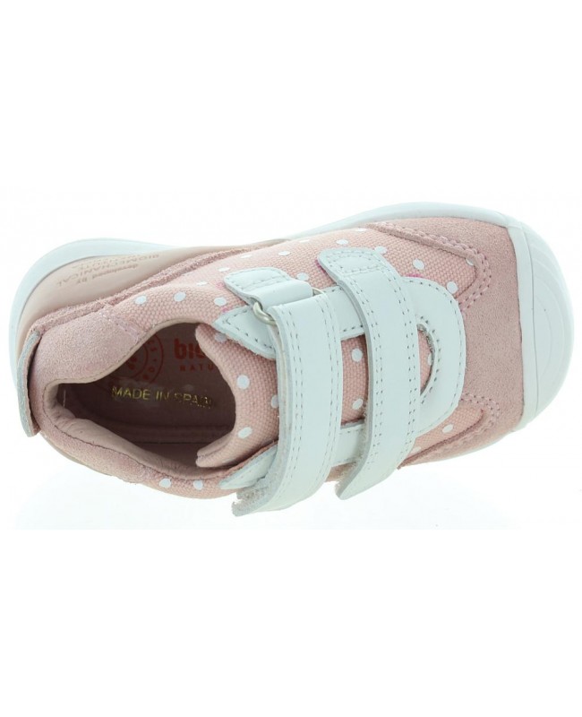 Baby girl sneakers in pink leather for summer 