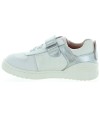 Silver flexible leather sneakers for girls
