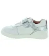 Silver flexible leather sneakers for girls