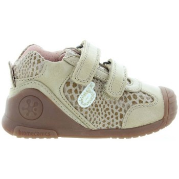 Leather sneakers for toddler in beige leather 