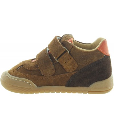 Leather brown boots boys narrow width with high arch