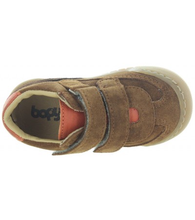 Leather brown boots boys narrow width with high arch