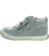 Flexible soled sneakers for child in gray leather