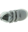 Flexible soled sneakers for child in gray leather