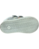 Flexible soled sneakers for child in gray leather