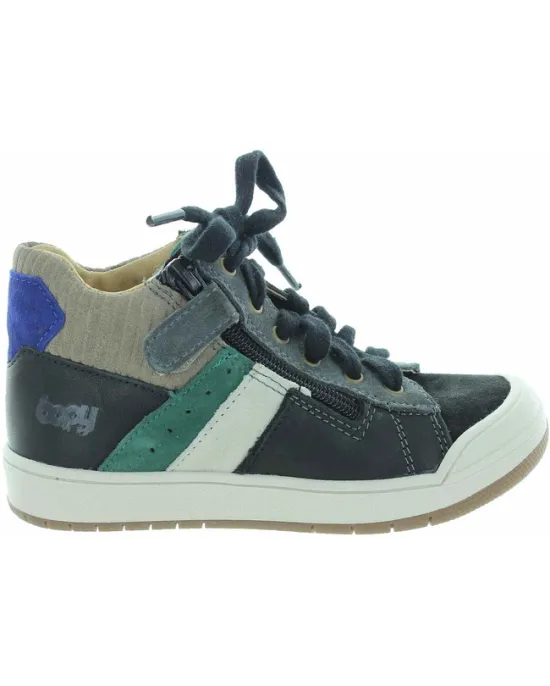 Black leather boots for boys from Europe