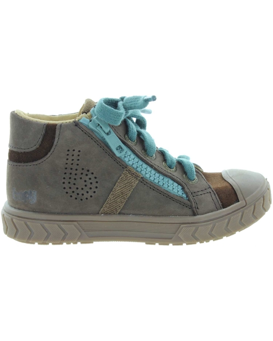 High top walking gray boots for a boy