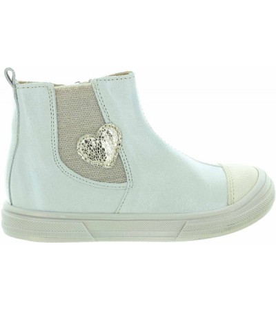 European boots for girls in beige natural leather 