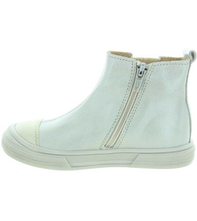 European boots for girls in beige natural leather 