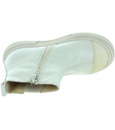 European boots for girls in beige natural leather 