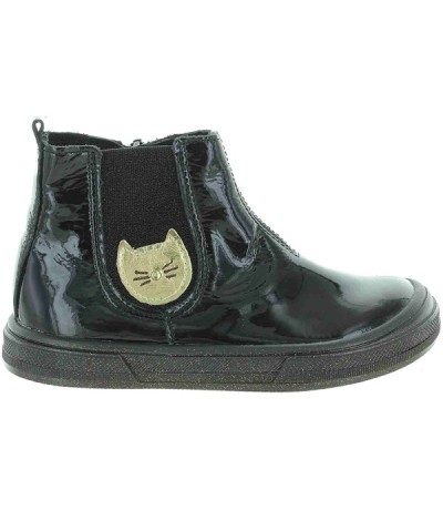 Black leather boots for girls with falling ankles 