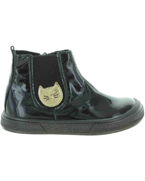 Black leather boots for girls with falling ankles 