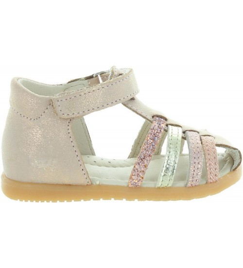 Leather sandal for a toddler with ankle support