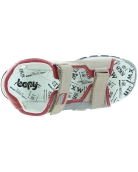 Boys good arch beige leather sandals from France 