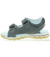 Comfort leather sandals for boys in gray leather 