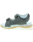 Comfort leather sandals for boys in gray leather 