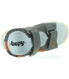 Comfort leather sandals for boys in gray leather 