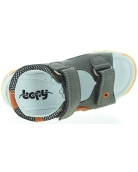 Comfort leather sandals for boys in gray leather 