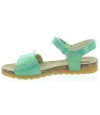 Fully adjustable green leather teen sandals 