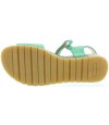 Fully adjustable green leather teen sandals 