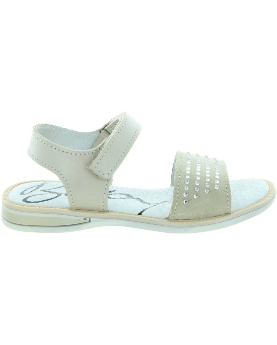 Beige leather dress girls sandals from France