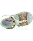 Gold leather baby sandals with open toe