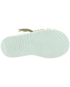 Gold leather baby sandals with open toe