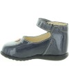 Baby gray leather hard sole shoes for baby girl
