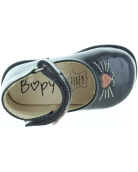 Baby gray leather hard sole shoes for baby girl