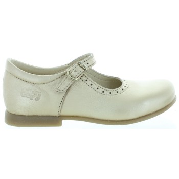 Natural leather gold girls dress shoes 