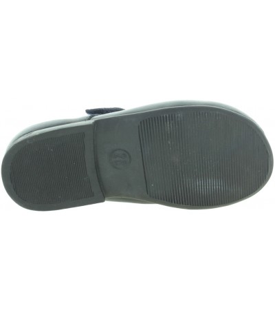 Girls school shoes in navy natural leather  