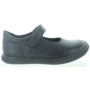 Girls in black leather casual shoes 