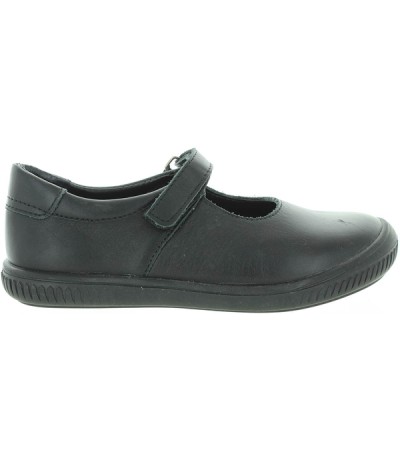 Casual school shoes for girls in black leather 