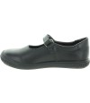 Casual school shoes for girls in black leather 