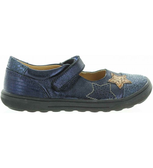 Mary jane shoes for kids in blue leather 